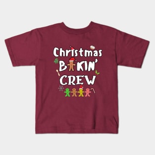 Christmas Baking Crew typography and cute doodle Kids T-Shirt